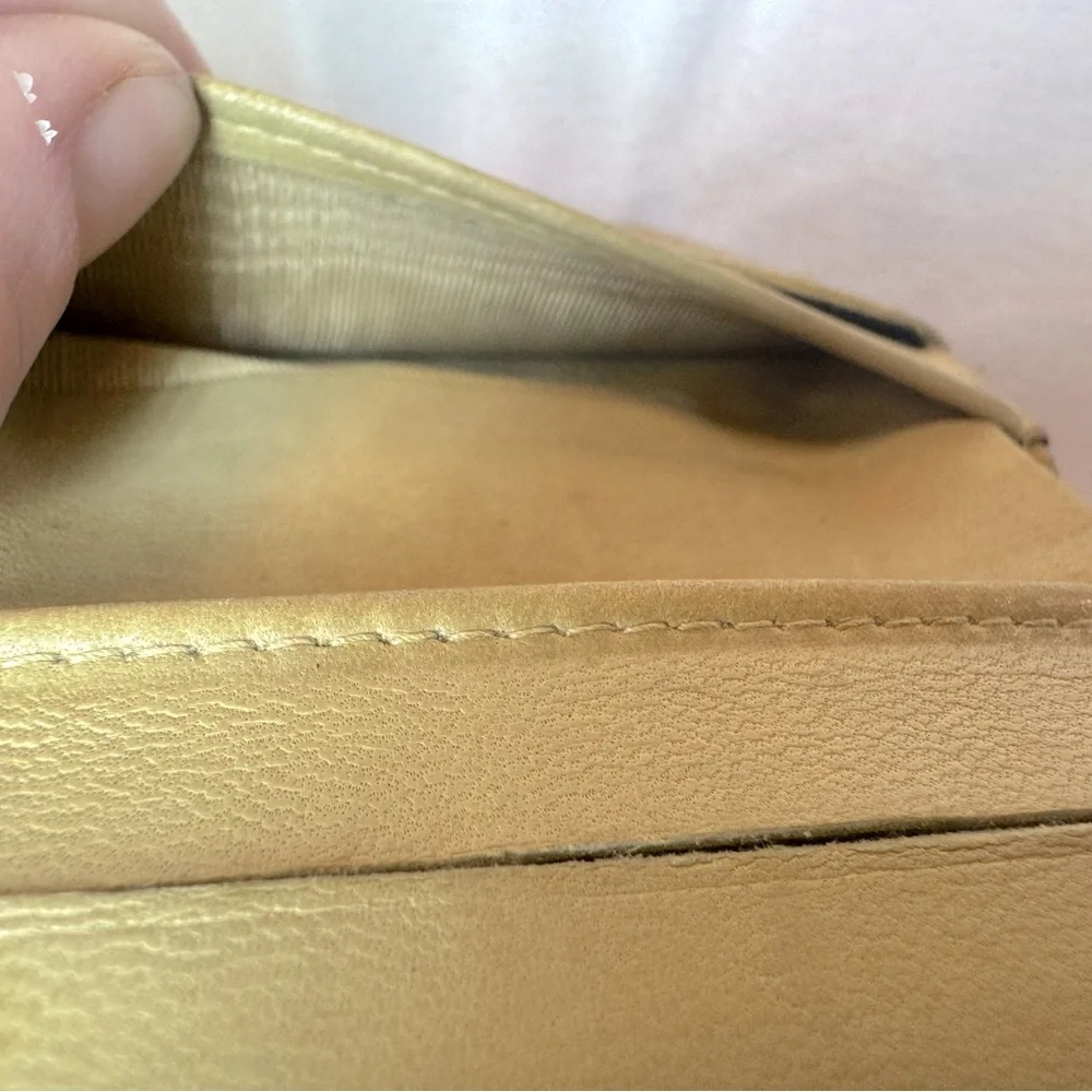 Chanel Bifold Wallet 6-Series Beige Caviar Vintage Authentic W Card Rare 2000s - Picture 12 of 15